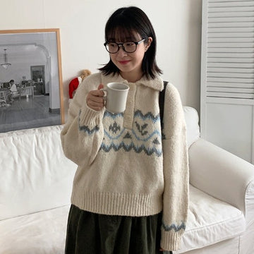 Fallen Nordic Wool Collar Knit